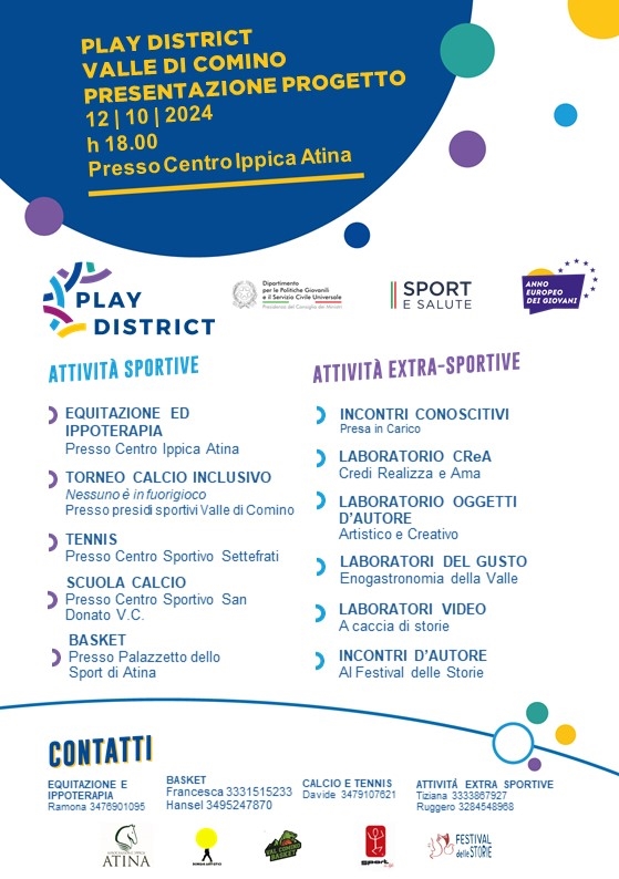 Spazi civici di Comunità - Progetto Play District Valle di Comino